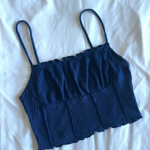 SHEIN Blue Ribbed Tank Top